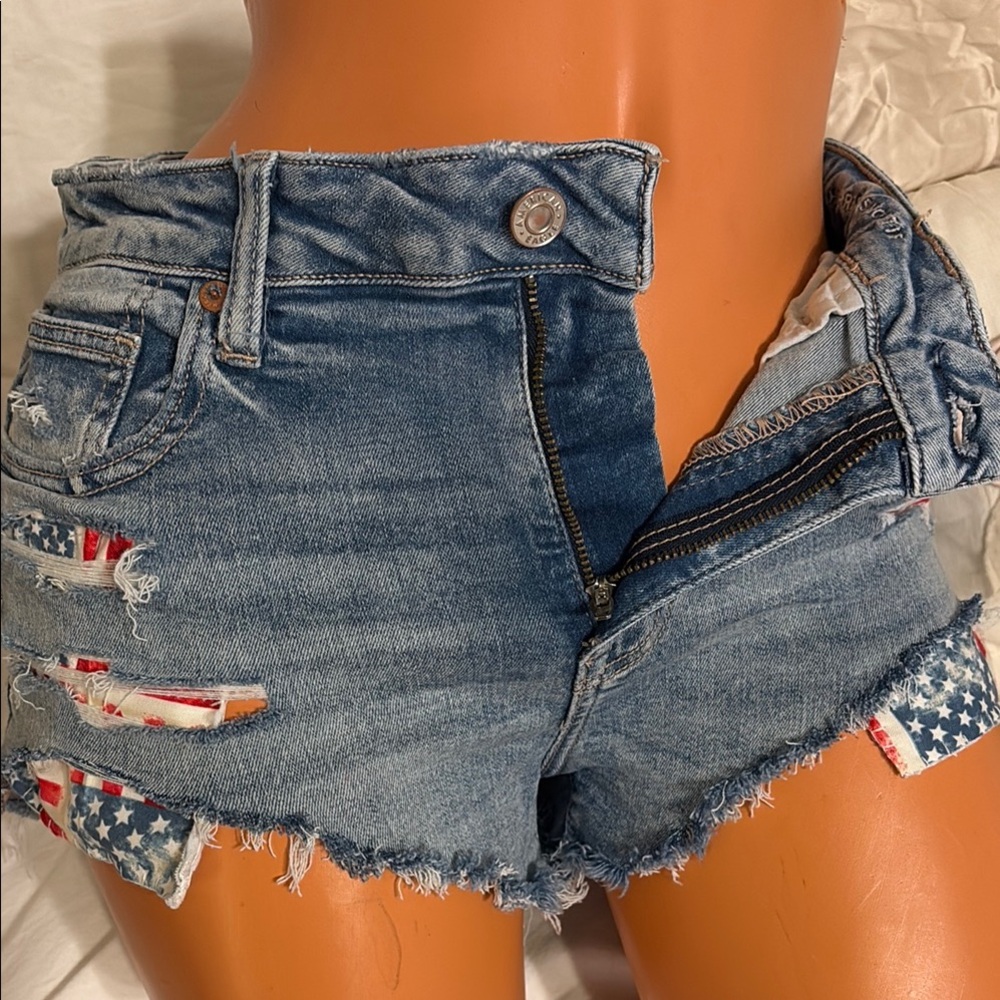 AMERICAN EAGLE JEANS Distressed Denim next level stretch Shorts USA Americana
